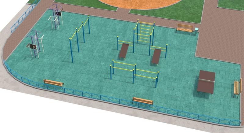 Проект спортивной площадки с столом теннисным в Нижнем Новгороде