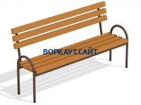 Парковая лавочка со спинкой МАФ 1605 в Нижнем Новгороде