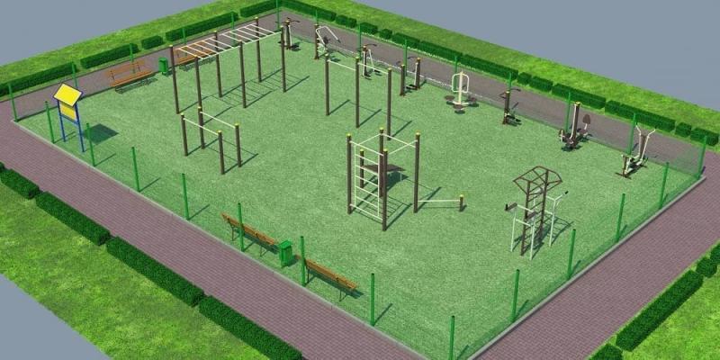 Проект спортивной воркаут площадки с уличными тренажерами - 1467400 рублей в Нижнем Новгороде