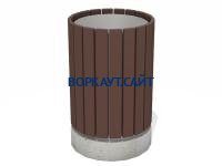 Урна деревянная круглая с бетонным основанием МАФ 1632 в Нижнем Новгороде