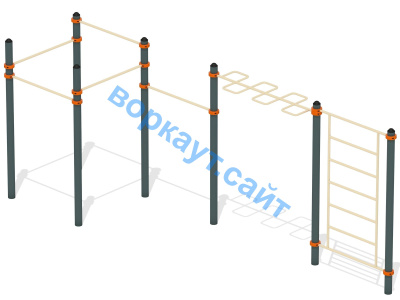 Воркаут турники с шведской стенкой и рукоходом  ВС-21 в Нижнем Новгороде