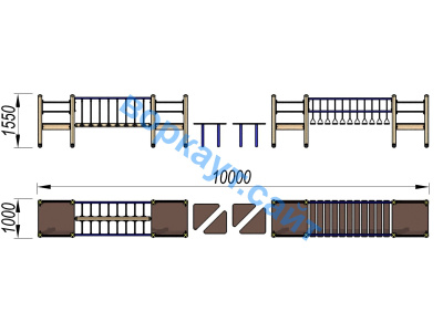 Детский спортивный комплекс Двойной мостик ДСК 3115 в Нижнем Новгороде