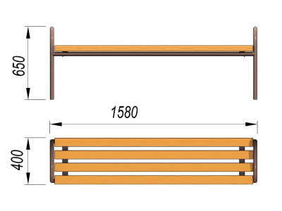 Лавочка парковая МАФ 1603 в Нижнем Новгороде