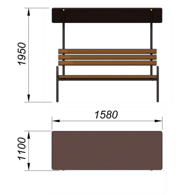 Лавочка под навесом МАФ 1607 в Нижнем Новгороде