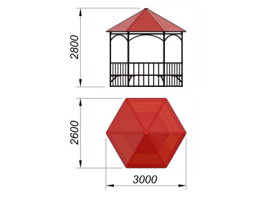 Беседка с лавками и полом МАФ 4122 в Нижнем Новгороде