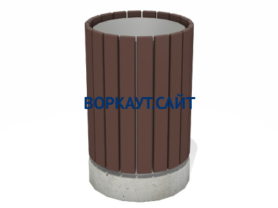 Урна деревянная круглая с бетонным основанием МАФ 1632 в Нижнем Новгороде