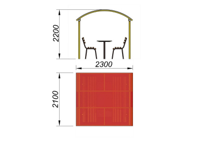 Стол и лавки под навесом МАФ 4005 в Нижнем Новгороде