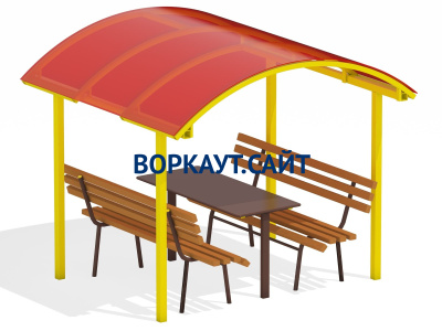 Стол и лавки под навесом МАФ 4005 в Нижнем Новгороде
