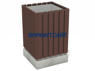Урна деревянная квадратная с бетонным основанием МАФ 1633 в Нижнем Новгороде