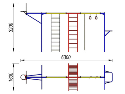 Гимнастический комплекс с баскетбольным щитом МАФ 3001 в Нижнем Новгороде Гимнастический комплекс с баскетбольным щитом МАФ 3001 в Нижнем Новгороде